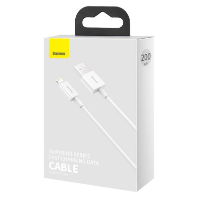 Baseus USB-kábel a Lightning Superior sorozathoz, 2,4A, 2m, fehér