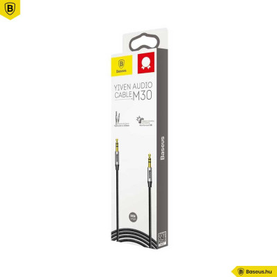 Audio kábel 0,5m Yiven M30 Baseus - Ezüst/Fekete