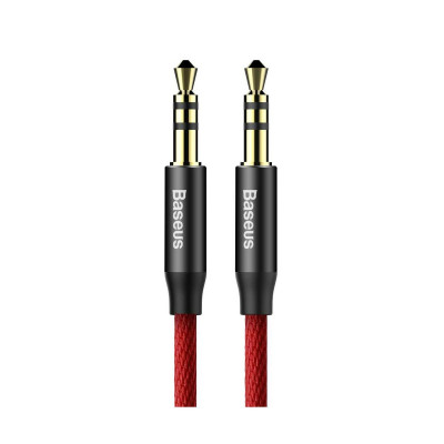 Baseus Yiven M30, AUX, 3,5 mm-es mini jack audiokábel, 1m, piros