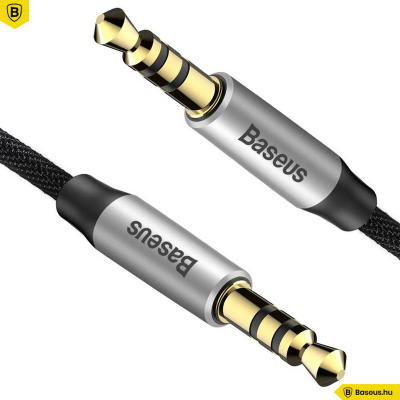 Baseus M30 Yiven Audio kábel 3,5 Jack 1m - Fekete/Ezüst