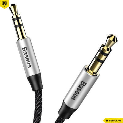 Baseus M30 Yiven Audio kábel 3,5 Jack 1m - Fekete/Ezüst