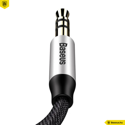 Baseus M30 Yiven Audio kábel 3,5 Jack 1m - Fekete/Ezüst