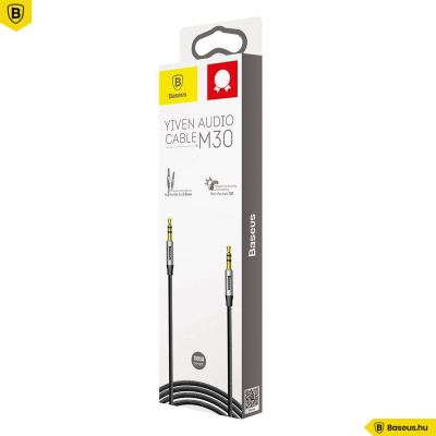 Baseus M30 Yiven Audio kábel 3,5 Jack 1m - Fekete/Ezüst