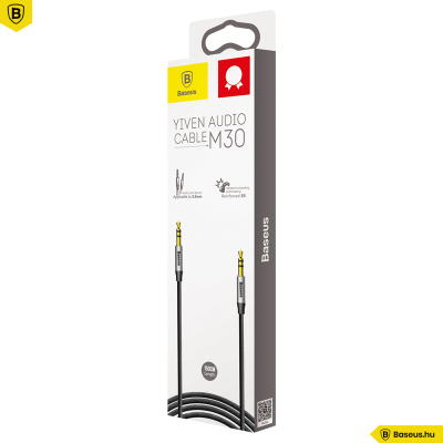 Baseus M30 Yiven Audio kábel 3,5 Jack 1,5m - Fekete/Ezüst