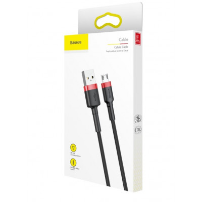 Baseus Cafule 2.4A USB-Micro USB kábel 1 m, piros-fekete