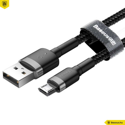 Baseus Cafule MicroUSB kábel 2,4A 1m - Szürke/Fekete