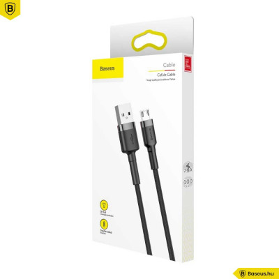 Baseus Cafule MicroUSB kábel 2,4A 1m - Szürke/Fekete