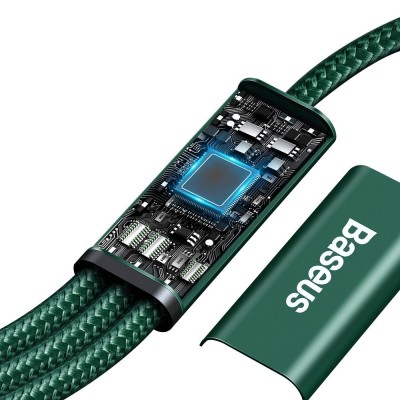 Baseus Rapid Series USB-C 3 az 1-ben kábel, mikro USB / Lightning / USB-C, 20 W, 1,5 m (zöld)