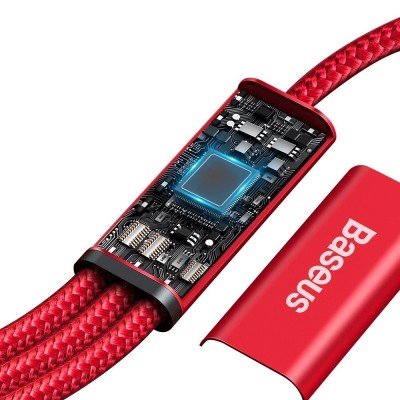 Baseus Rapid Series USB-C 3 az 1-ben kábel, mikro USB / Lightning / USB-C, 20 W, 1,5 m (piros)