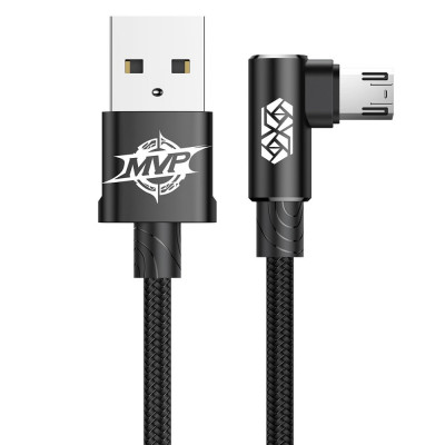 Baseus MVP könyök, ferde, USB-Micro USB kábel, 1,5A 2m, fekete