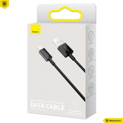 Baseus Superior MicroUsb adat/töltőkábel 1m 2A - Fekete