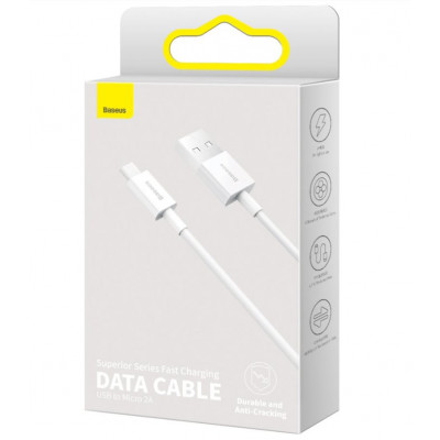 Baseus Superior sorozatú USB-Micro USB kábel, 2A, 1m, fehér