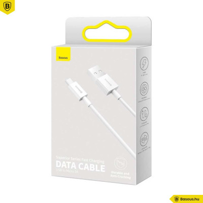 Baseus Superior MicroUsb adat/töltőkábel 2m 2A - Fehér