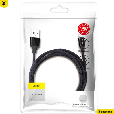 Baseus Yiven microUSB adat/töltőkábel 1,5m - Fekete