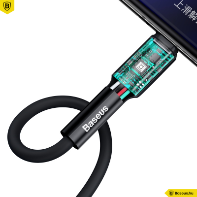 Baseus USB-C adat/töltőkábel 3A 1m Silica- Fekete