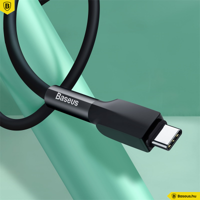 Baseus USB-C adat/töltőkábel 3A 1m Silica- Fekete