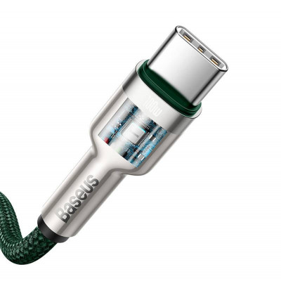 Baseus Cafule USB-C – USB-C kábel, 100 W, 2 m, zöld
