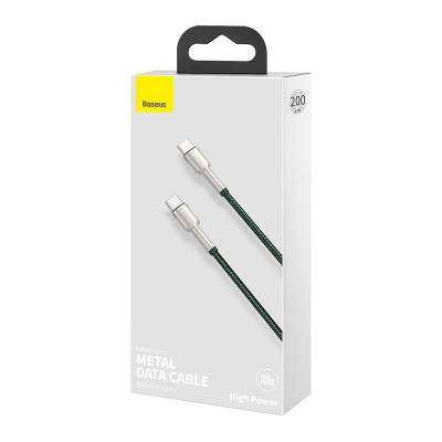 Baseus Cafule USB-C – USB-C kábel, 100 W, 2 m, zöld