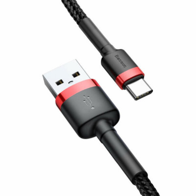 Baseus Cafule 3A USB-USB-C kábel 0,5 m, piros-fekete