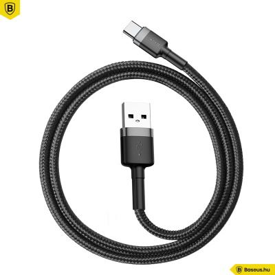Baseus USB-C gyors adat, töltőkábel 3A - 0 ,5m - Szürke/Fekete