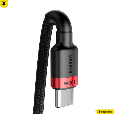Baseus Cafule USB-C/C adat/töltő kábel PD2.0 100W (20V 5A) 2m - Fekete/Piros