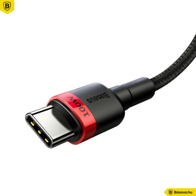 Baseus Cafule USB-C/C adat/töltő kábel PD2.0 100W (20V 5A) 2m - Fekete/Piros
