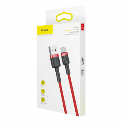 Baseus Cafule 2A USB-USB-C kábel 2m, piros