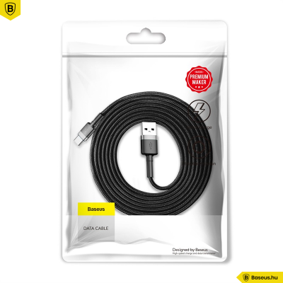 Baseus Cafule USB - USB-C adat/töltőkábel 2A 2M-es - Szürke/Fekete