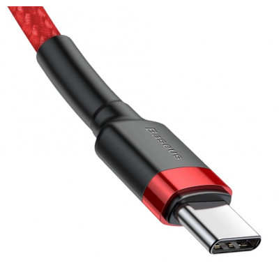 Baseus Cafule USB-C – USB-C PD 2.0 QC 3.0 kábel 60 W 1 m, piros