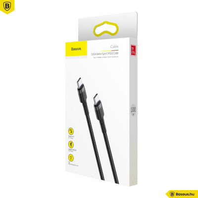 Baseus Cafule USB-C / USB-C 60W gyors töltő kábel 1m - Fekete