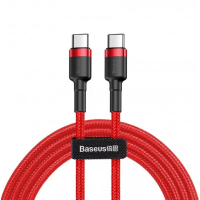 Baseus Cafule USB-C – USB-C PD 2.0 QC 3.0 kábel 60 W, 2 m, piros
