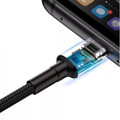 Baseus Cafule USB-USB-C kábel Huawei SuperCharge, QC 3.0, 5A 1m, fekete-szürke