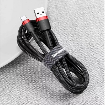 Baseus Cafule USB-USB-C kábel 2A, 3m, piros-fekete