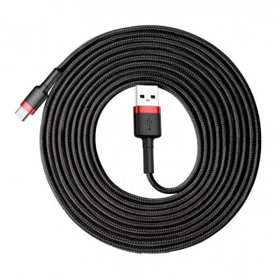 Baseus Cafule USB-USB-C kábel 2A, 3m, piros-fekete