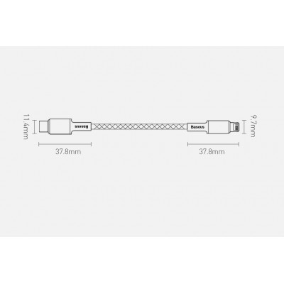 Baseus, USB-C kábel Lightning nagy sűrűségű fonott, 20 W, 5 A, PD, 1 m, fekete