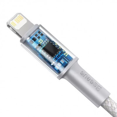Baseus USB-C kábel a Lightning Baseushoz, nagy sűrűségű fonott kábel, 20 W, PD, 2 m, fehér
