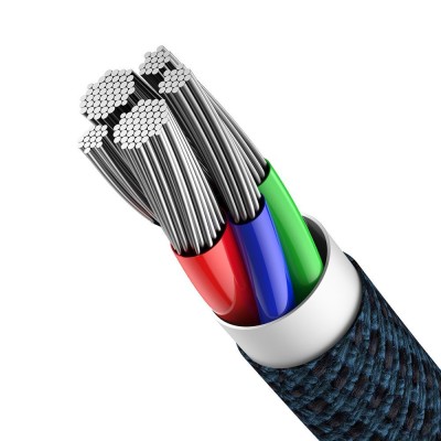 Baseus USB-C ,Lightning kábel , nagy sűrűségű fonott, 20 W, 5 A, PD, 2 m, kék