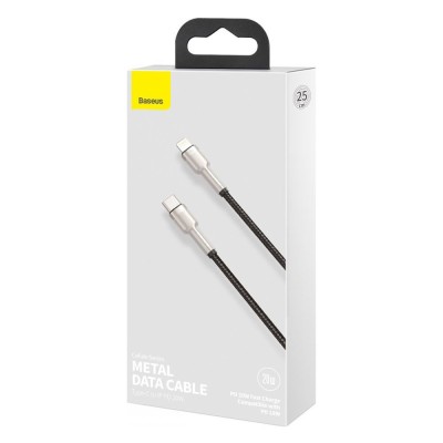 Baseus Cafule Series Metal USB-C - Lightning kábel, PD 20W 25cm fekete
