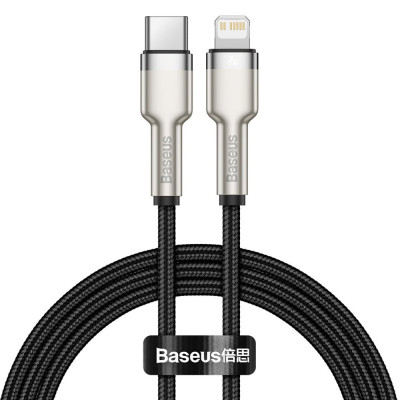 Baseus USB-C kábel a Lightning Cafule, PD, 20 W, 1 m, fekete