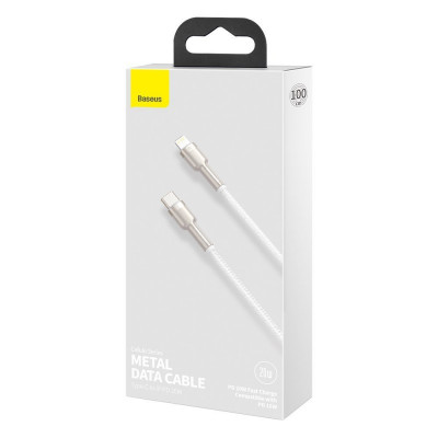 Baseus USB-C kábel a Lightning Baseus Cafule-hez, PD, 20 W, 1 m, fehér