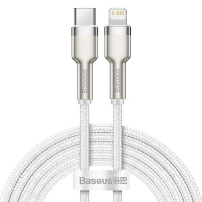 Baseus USB-C kábel a Lightning Cafule, PD, 20 W, 2 m, fehér