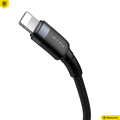 Baseus Type-C/iPhone PD adat/töltőkábel 18W 1m Cafule - Szürke/Fekete