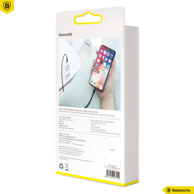 Baseus Type-C/iPhone PD adat/töltőkábel 18W 1m Cafule - Szürke/Fekete