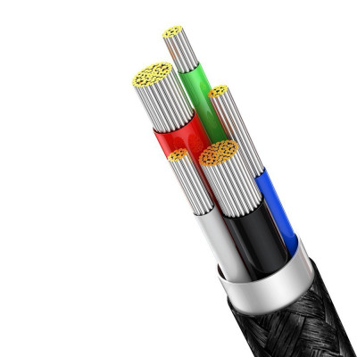 Baseus USB-C-Lightning kijelzőkábel, PD, 20 W, 1 m, fekete