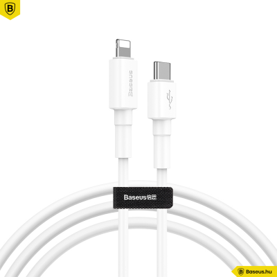 Baseus Type-C/Lightning PD 18W gyors adat/töltőkábel Mini - Fehér
