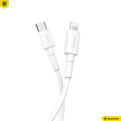 Baseus Type-C/Lightning PD 18W gyors adat/töltőkábel Mini - Fehér