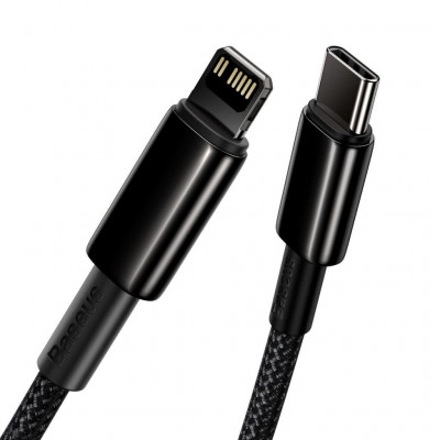 Baseus Lightning Gold-hoz USB-C kábel, 20 W, 5 A, PD, 1 m, fekete