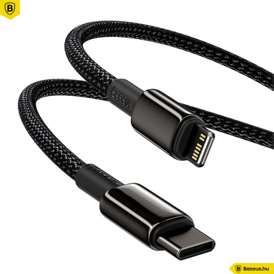 Baseus Tungsten Gold Type-C/Lightning PD 20W gyors adat/töltő kábel 2m - Fekete