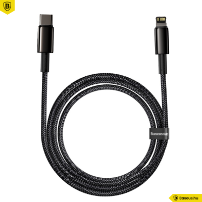Baseus Tungsten Gold Type-C/Lightning PD 20W gyors adat/töltő kábel 2m - Fekete