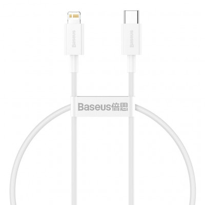 Baseus USB-C kábel a Lightning Superior sorozat, 20 W, PD, 0,25 m, fehér